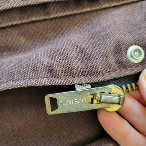 Vintage 90s Carhartt Mocha Brown Blanket-Lined Washed Duck Parka | Men’s M - Picture 7 of 16